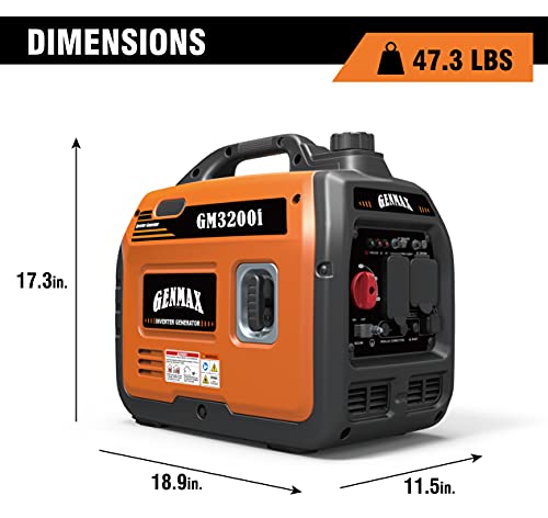 GENMAX 3200W Portable Inverter Generator - Ultra Quiet