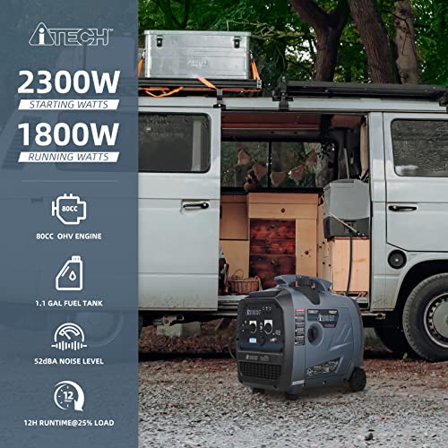 A-ITECH 2300W Portable Inverter Generator - Super Quiet