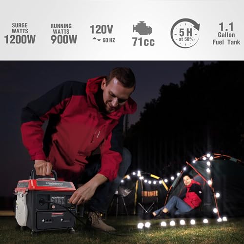 Powerful 1200W Portable Generator, Lightweight, EPA & CARB Compliant