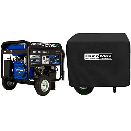 DuroMax XP5500HX Dual Fuel Portable Generator + XPSGC Cover