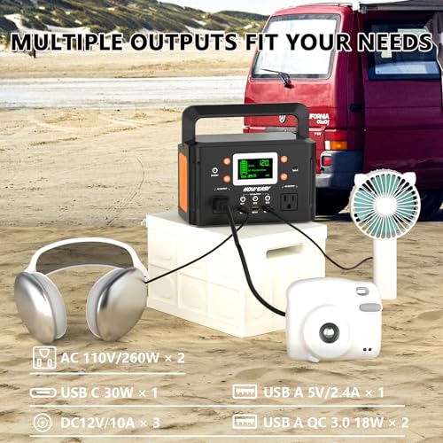 260W Portable Power Station for CPAP, Travel & Emergency