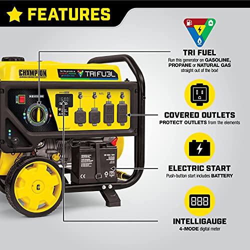 Champion Power Equipment 10,000/8,000-Watt TRI Fuel Portable Generator