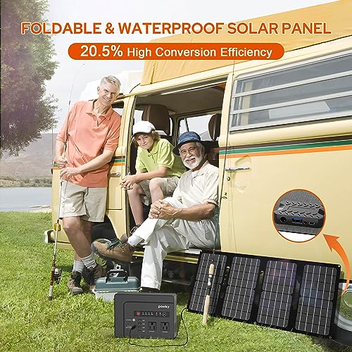 Powkey Solar Generator with Panel, 146Wh/200W