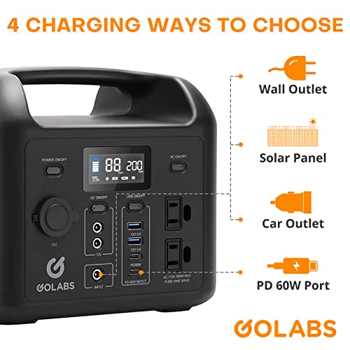 GOLABS R300 Portable Power Station, 299Wh LiFePO4 Battery