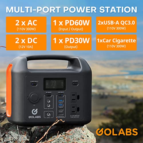 GOLABS R300 Portable Power Station, 299Wh LiFePO4 Battery