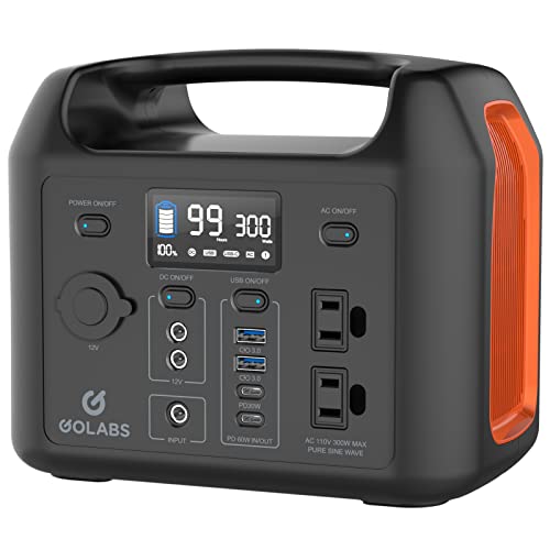 GOLABS R300 Portable Power Station, 299Wh LiFePO4 Battery