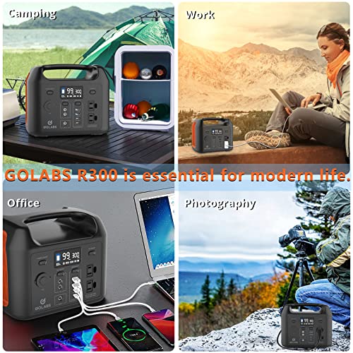 GOLABS R300 Portable Power Station, 299Wh LiFePO4 Battery