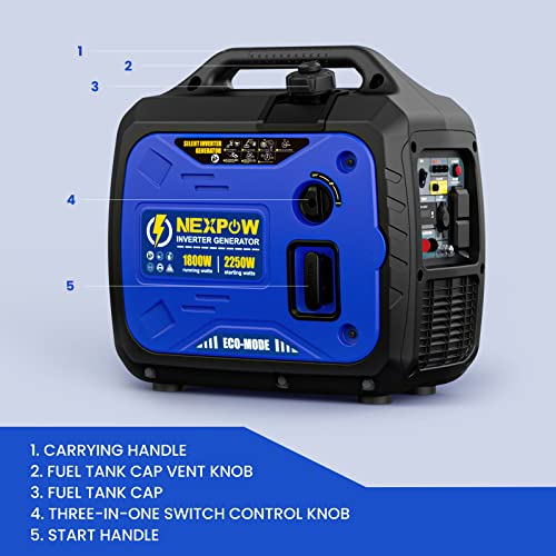 NEXPOW Super Quiet Inverter Generator, 2250W Lightweight