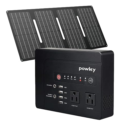 Powkey Solar Generator: 200W, 146Wh, Pure Sine Wave