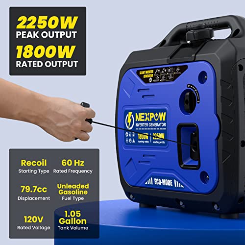 NEXPOW Super Quiet Inverter Generator, 2250W Lightweight