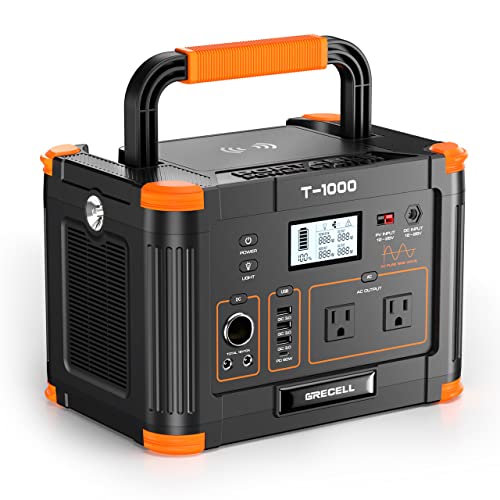 GRECELL 1000W Portable Power Station with Solar