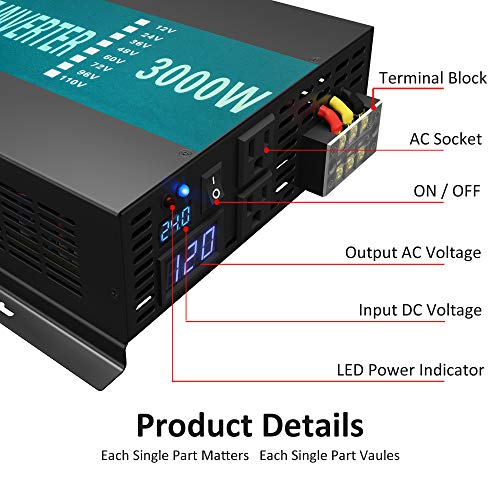 WZRELB 3000watt Pure Sine Wave Inverter Generator