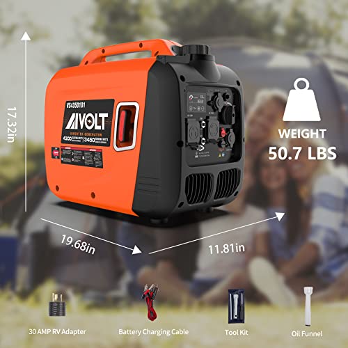 AIVOLT Inverter Generator 4300W Gas-Powered Portable Generator