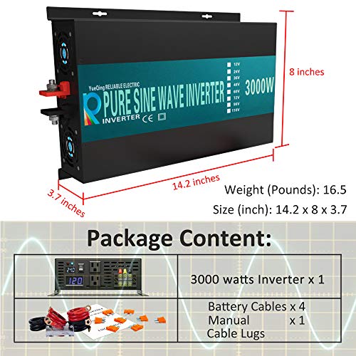 WZRELB 3000watt Pure Sine Wave Inverter Generator