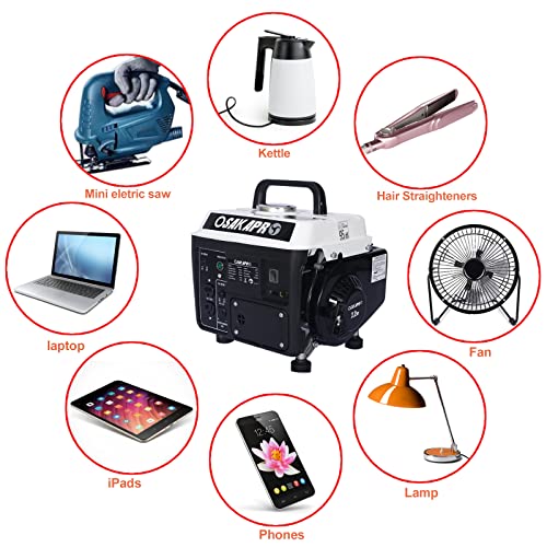 900W WIILAYOK Portable Gas Powered Generator for Camping