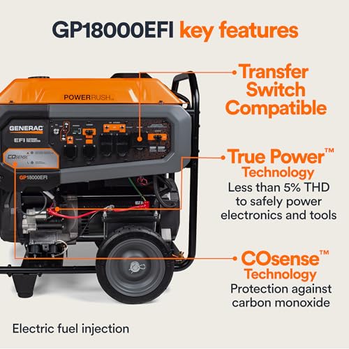 Generac 7706 GP18000EFI Portable Generator with EFI Engine