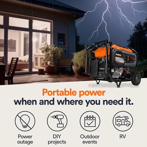 Enhanced 6500W Gas Portable Generator - Reliable Backup
