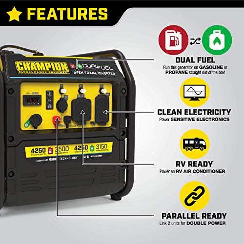 Champion Dual Fuel 4250-Watt Inverter Generator
