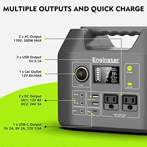 EnginStar 300W Solar Generator: Portable Power for Camping