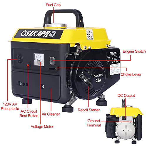900W Portable Gas Powered Generator for Camping