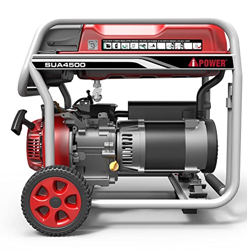 A-iPower SUA4500 Portable Gas Generator, 4500 Watt