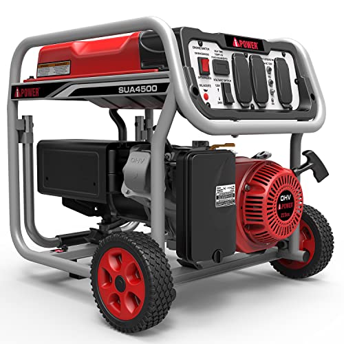 A-iPower SUA4500 Portable Gas Generator, 4500 Watt