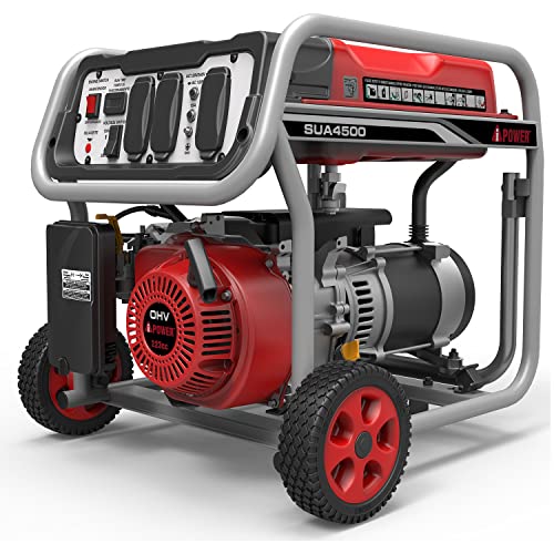 A-iPower SUA4500 Portable Gas Generator, 4500 Watt