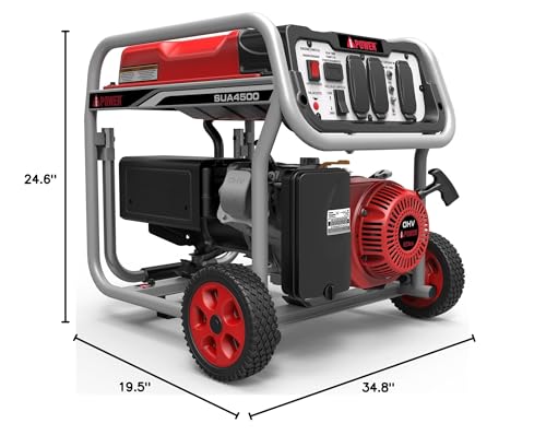 A-iPower SUA4500 Portable Gas Generator, 4500 Watt