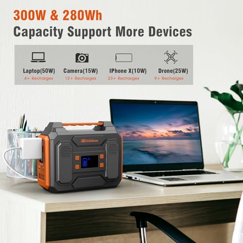 300W Power Station: Outdoor Portable Generator, Lithium Battery