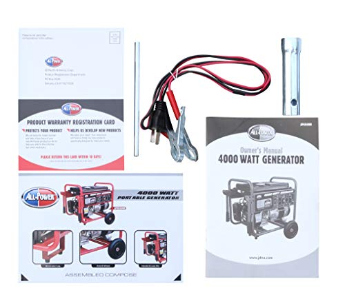 All Power America 4000W Portable Gas Generator with Wheel Kit