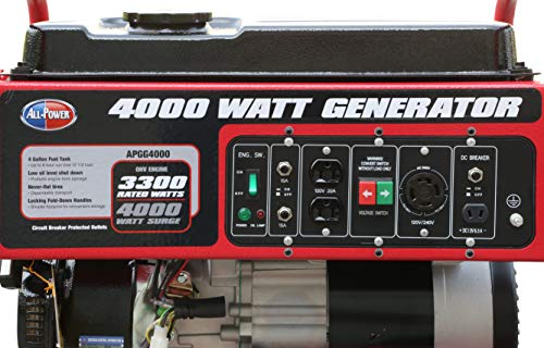 All Power America 4000W Portable Gas Generator with Wheel Kit
