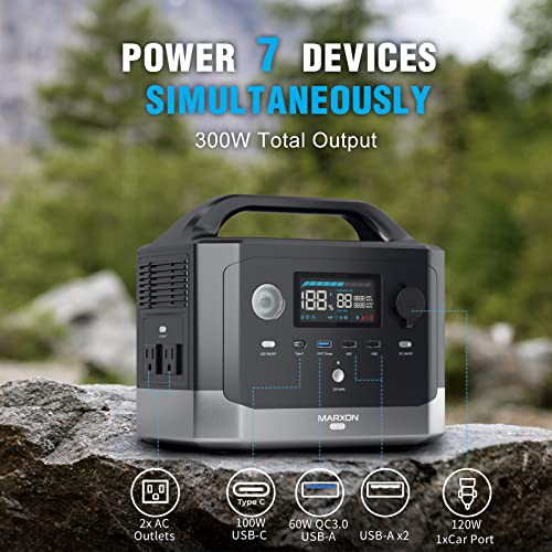 MARXON 300Wh Portable Power Station: 1.5hr Fast Recharge