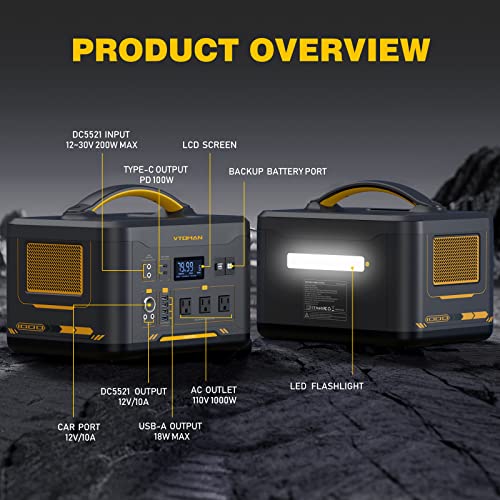 VTOMAN Jump 1000W Portable Power Station for Camping