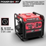Portable Gasoline Inverter Generator - 4400W, Quiet, RV Ready