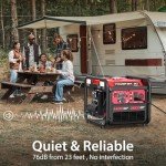 Portable Gasoline Inverter Generator - 4400W, Quiet, RV Ready