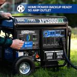 DuroMax 13,000-Watt Dual Fuel Portable Generator, Black/Blue