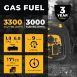 FIRMAN Inverter Generator, 3300W, 9hr Run Time