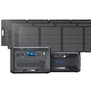 BLUETTI AC300&B300 Solar Generator with Expansion Battery and 3 Solar Panels