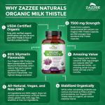 Zazzee Organic Milk Thistle Extract Capsules, 7500 mg