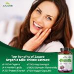 Zazzee Organic Milk Thistle Extract Capsules, 7500 mg