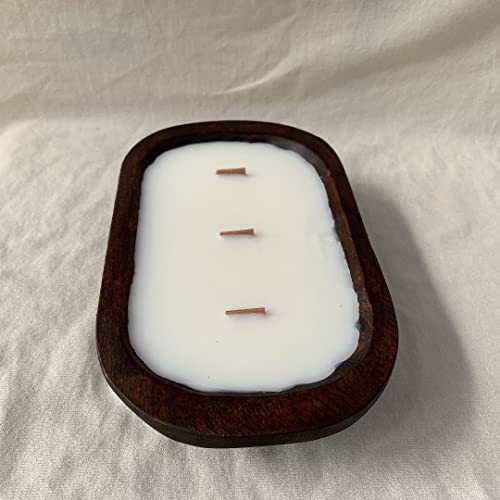 Eco-Friendly Wood Dough Bowl Candle - Aromatherapy Scented