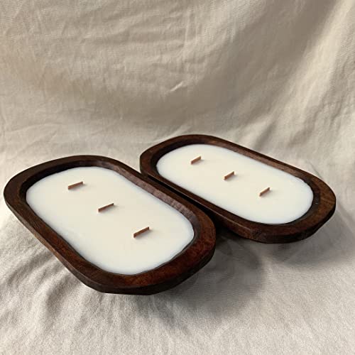 Eco-Friendly Wood Dough Bowl Candle - Aromatherapy Scented