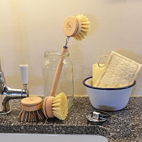 Eco-Friendly Wooden Dish Brush & Sponge Set