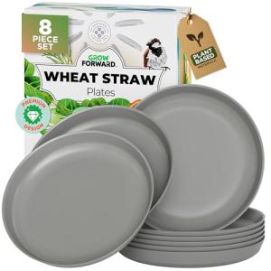 Light Wheat Straw Dinner Plates - Set of 8