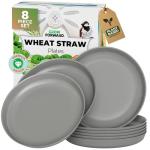 Light Wheat Straw Dinner Plates - Set of 8