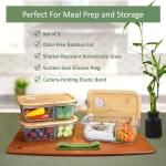 EcoPreps Glass Meal Containers with Bamboo Lids (3 Pack)