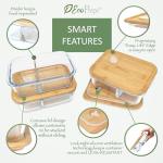 EcoPreps Glass Meal Containers with Bamboo Lids (3 Pack)