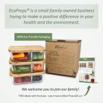 EcoPreps Glass Meal Containers with Bamboo Lids (3 Pack)