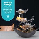 Homedics Tabletop Water Fountain, Home Décor Soothing Sound Machine - Automatic Pump, Deep Basin & Natural River Rocks. Indoor Zen Relaxation for Office, Living Room, or Bedroom, 8.25” Tall