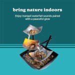 Homedics Tabletop Water Fountain, Home Décor Soothing Sound Machine - Automatic Pump, Deep Basin & Natural River Rocks. Indoor Zen Relaxation for Office, Living Room, or Bedroom, 8.25” Tall